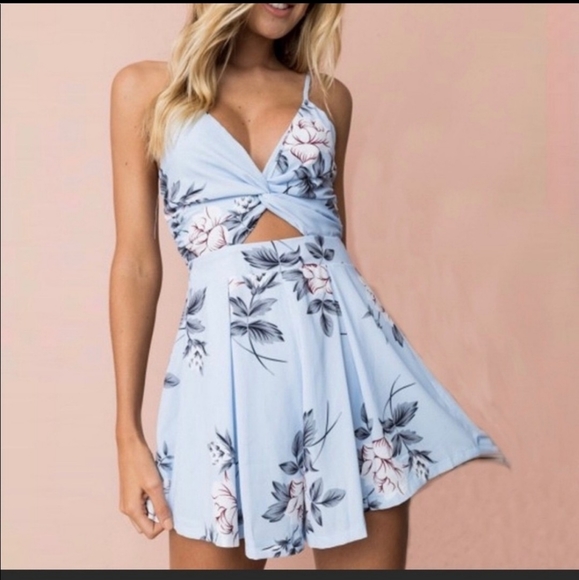 Pants - Baby blue floral romper!